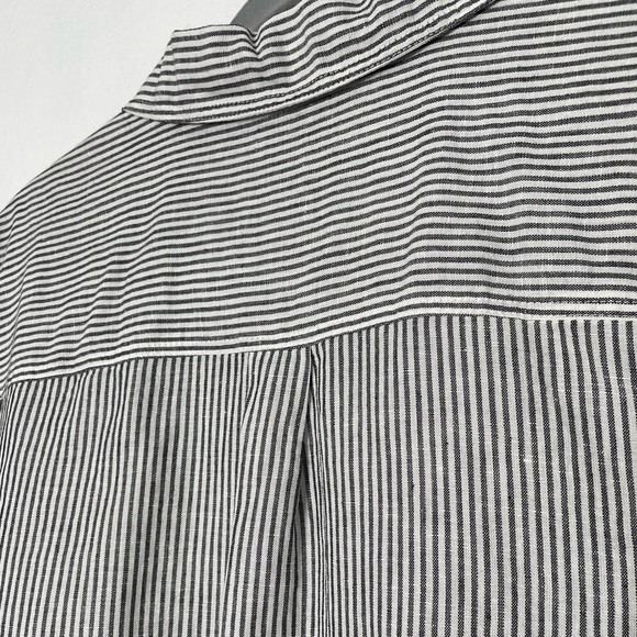 J Crew Factory Striped Pop Over Linen Blend Tunic Top. Size Medium - Picture 4 of 12